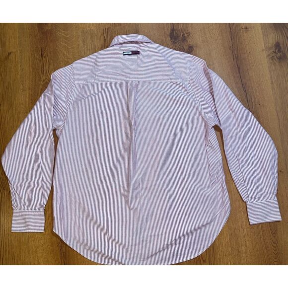 Vintage 90s Tommy Hilfiger Striped Oxford Women's Seersucker Button Up Sz 6 - Picture 10 of 13